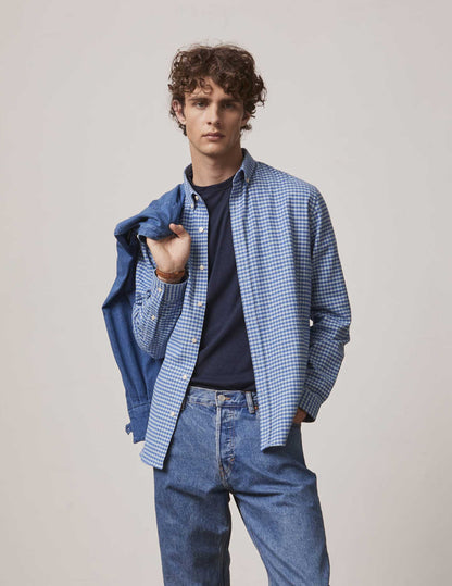 Blue checked Gaspard shirt