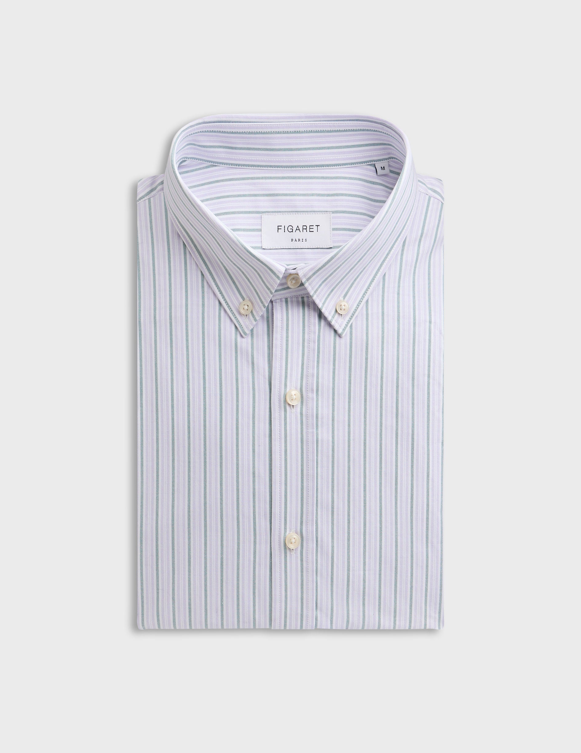 Green and purple striped Gaspard shirt
