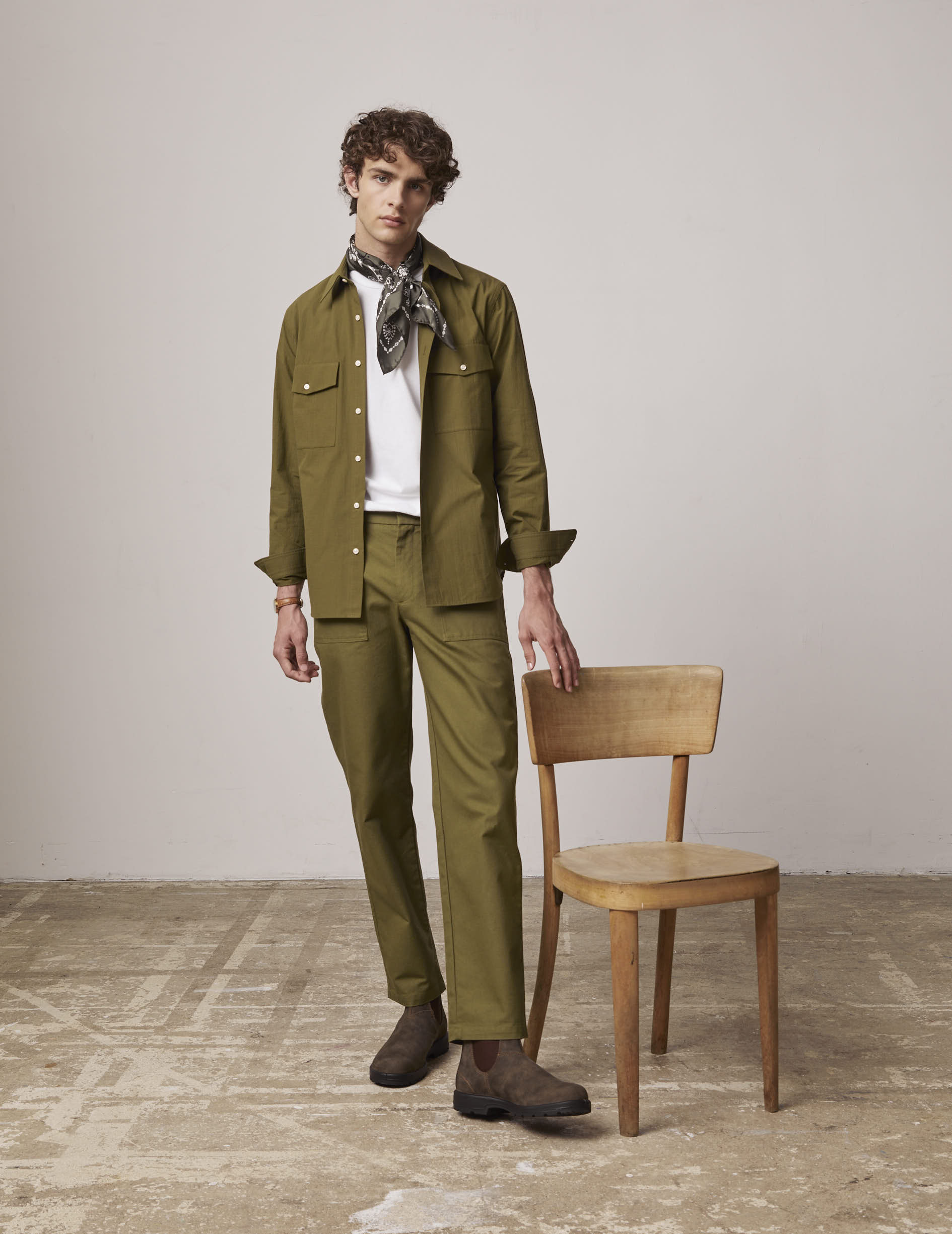 Isao jacket in khaki print ripstop - Ripstop - Prodigious Collar