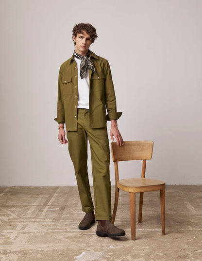 Isao jacket in khaki print ripstop