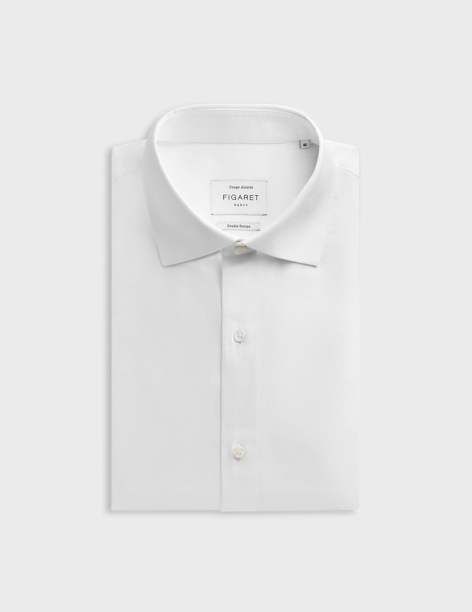 White fitted shirt - Chevron - Italian Collar