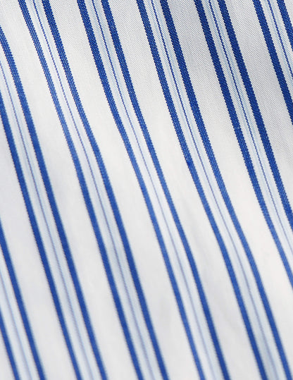 fitted Navy blue striped shirt