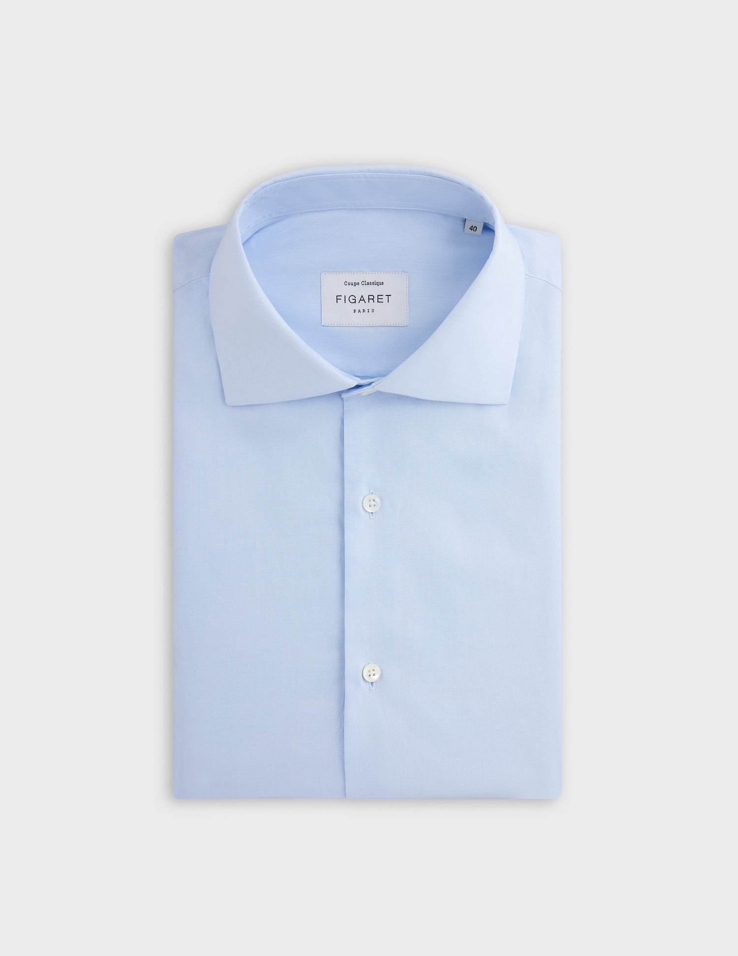 Classic light blue shirt - pin point - Italian Collar