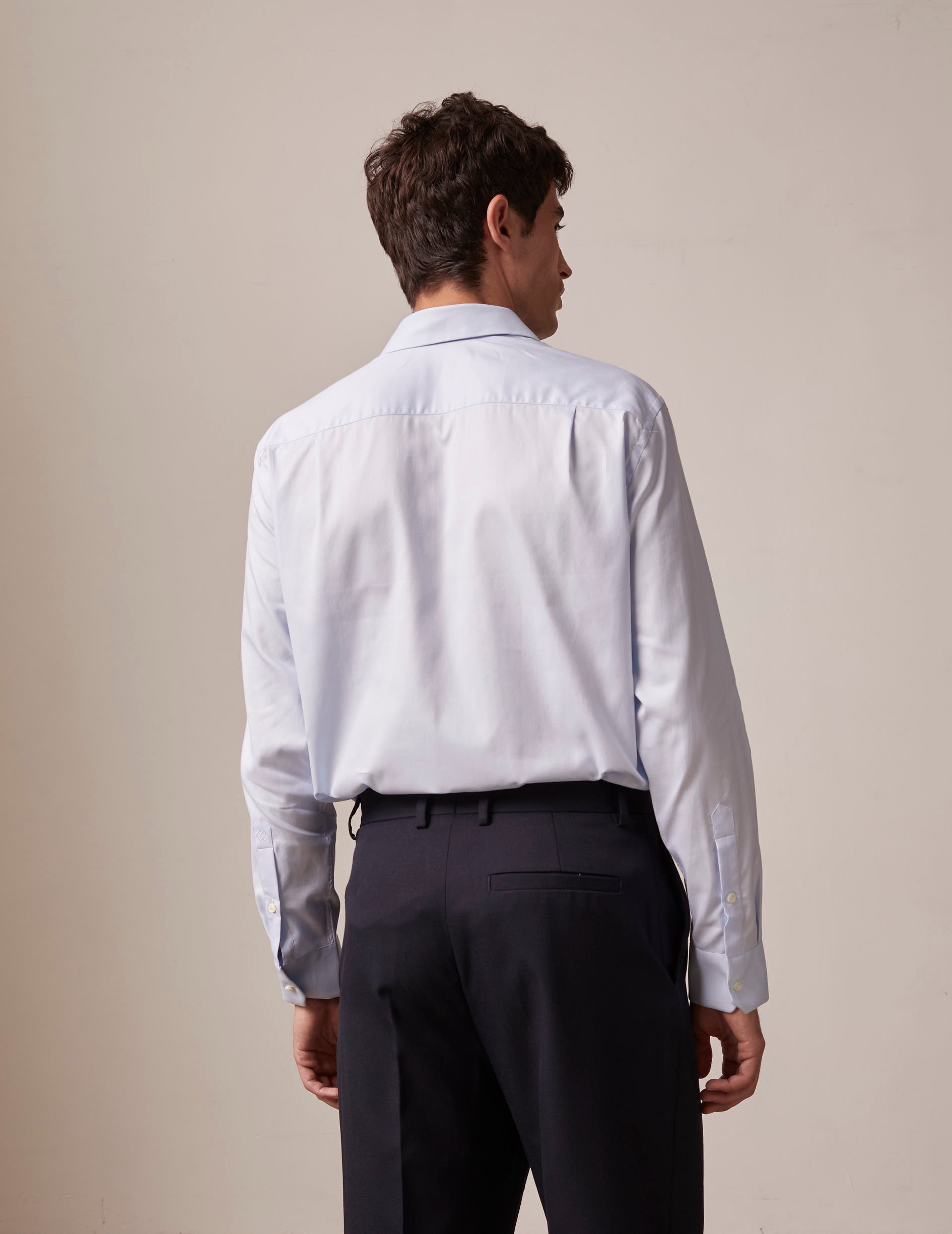 Classic light blue shirt - pin point - Italian Collar