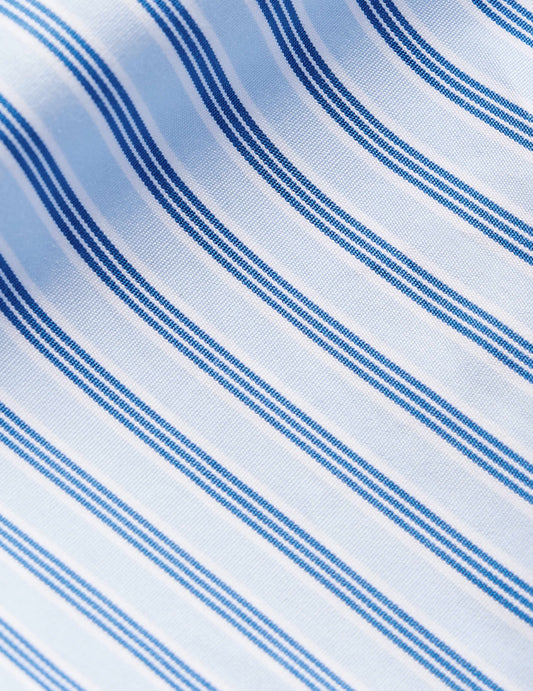 Blue striped semi-fitted shirt