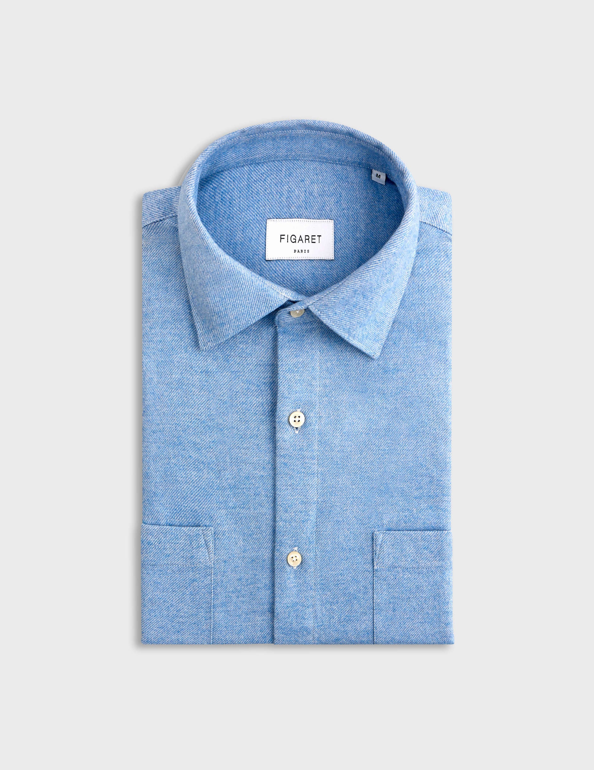 Blue Léonard shirt - Flannel - French Collar