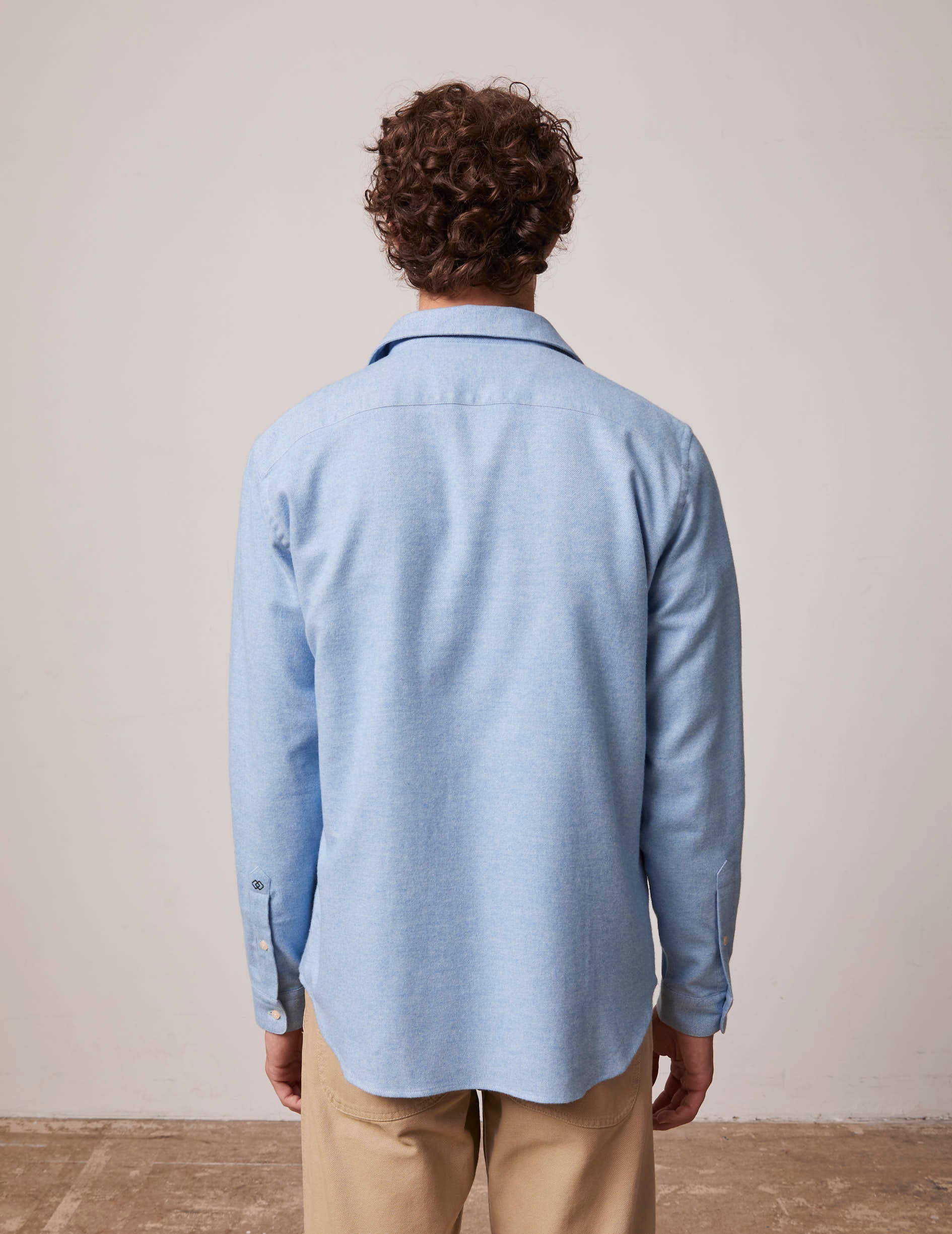 Blue Léonard shirt - Flannel - French Collar