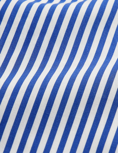 fitted Navy blue striped shirt