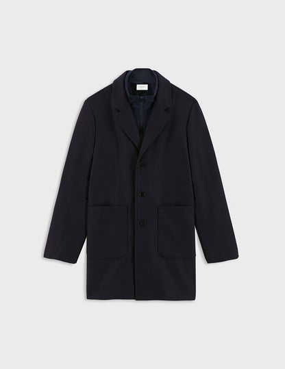 Ivain coat in navy blue wool