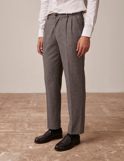 Chino Driss in grey wool canvas