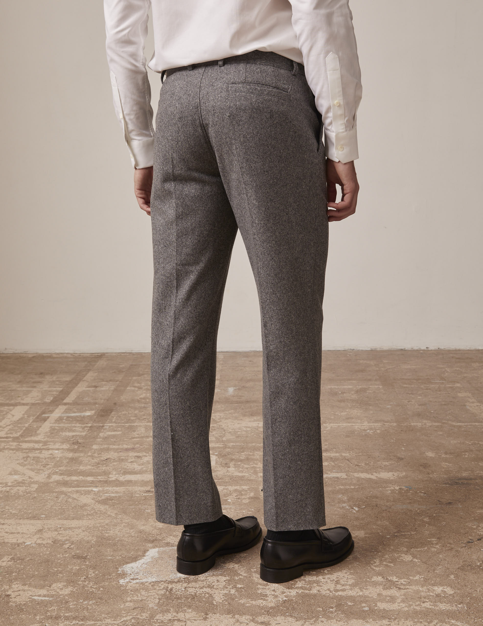 Chino Driss in grey wool canvas