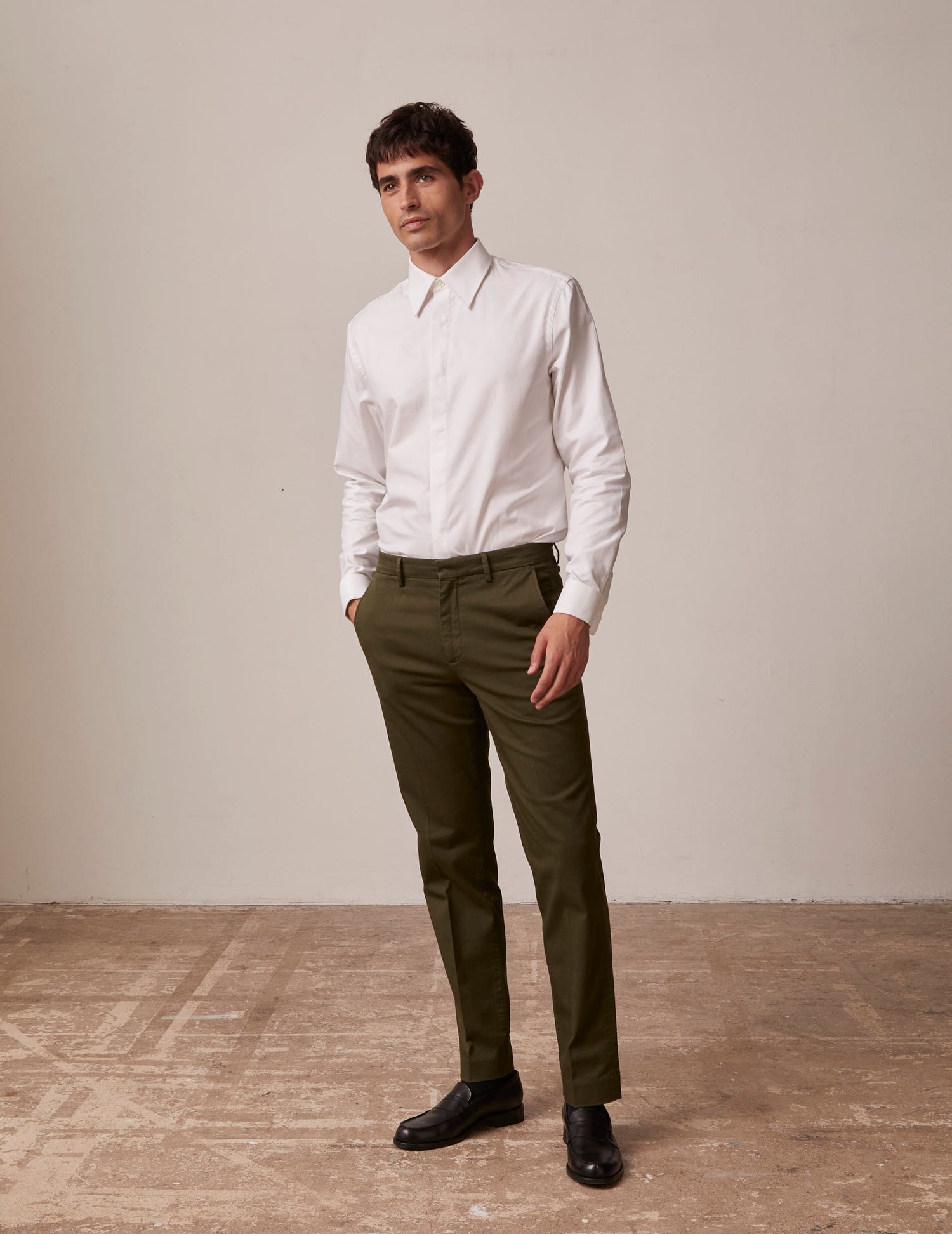 green twill Geofrey chino