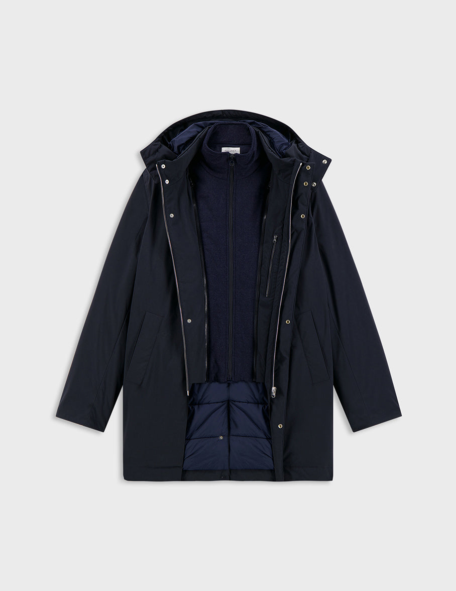 Iliame parka in navy blue canvas