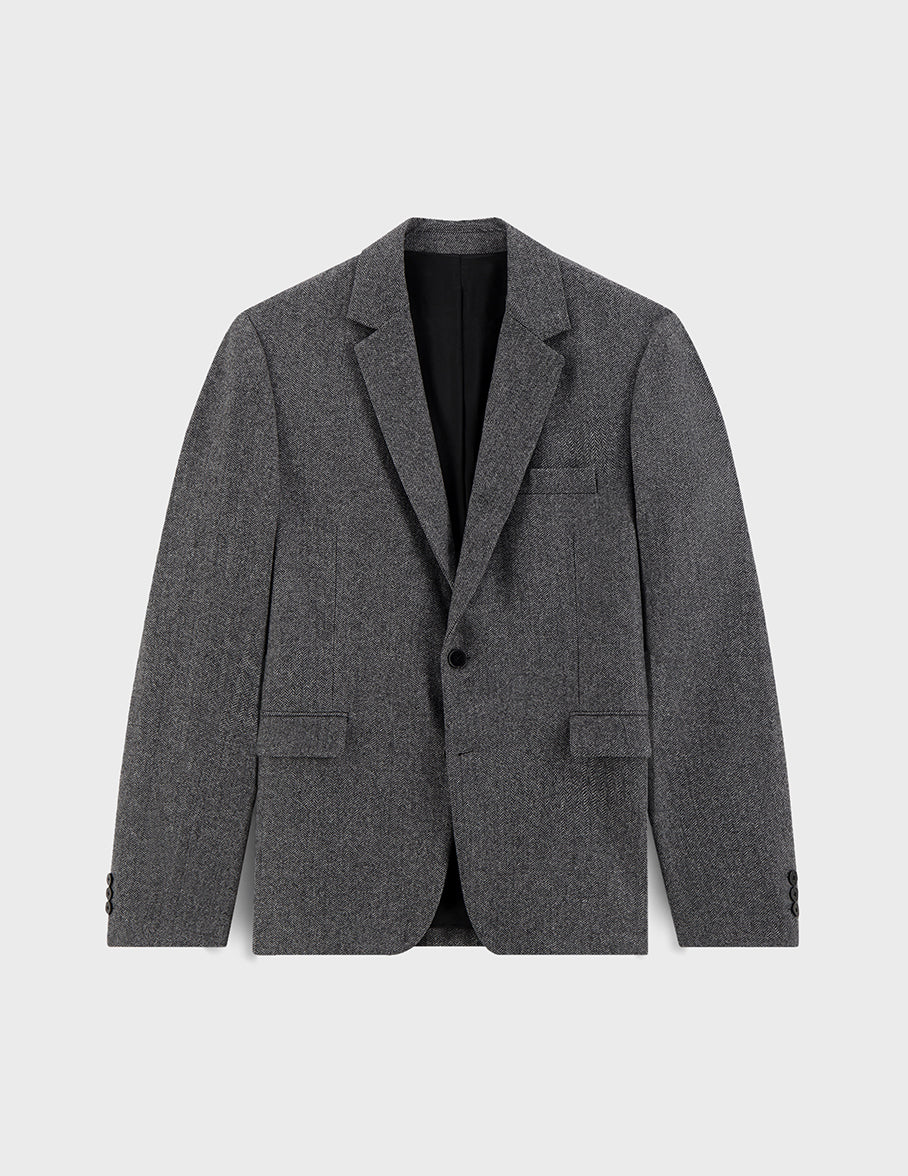 Gabin blazer jacket in gray wool canvas