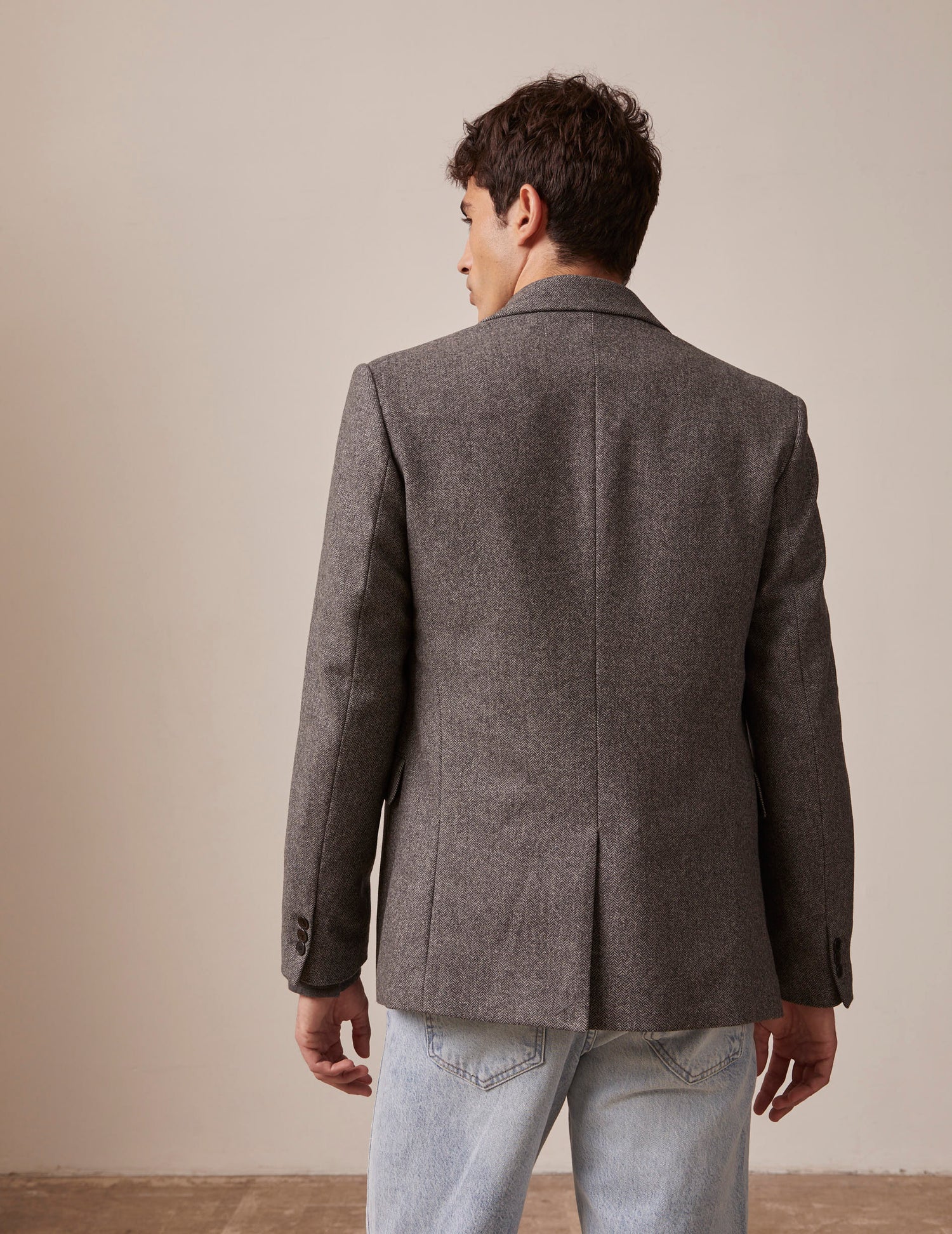 Gabin blazer jacket in gray wool canvas