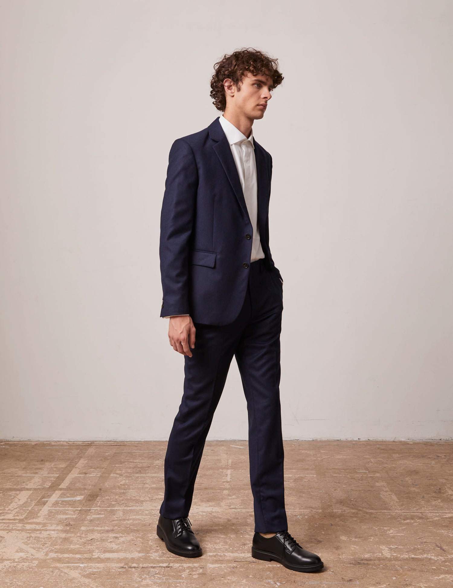 Greyson suit jacket in navy blue wool canvas