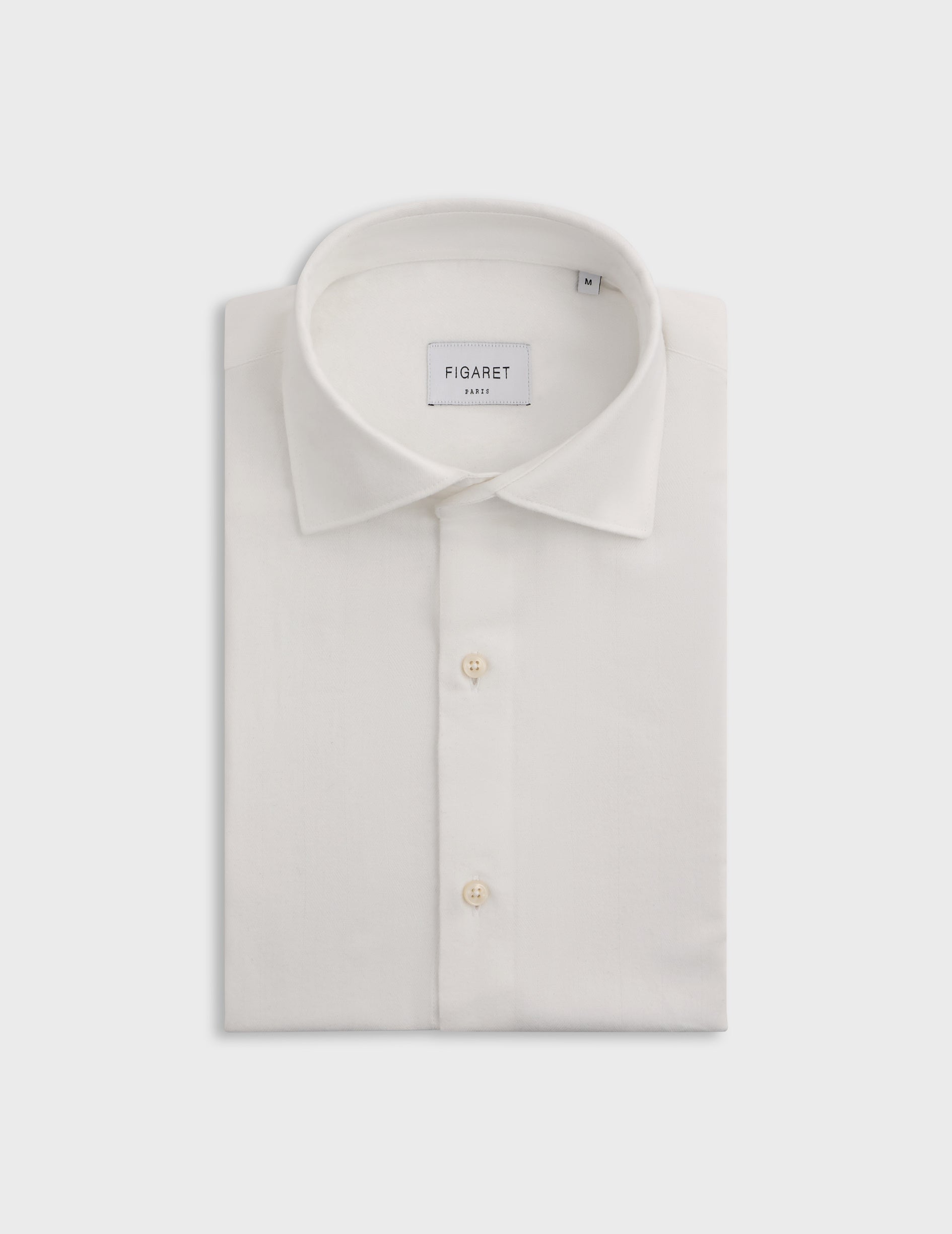 Aristote ecru shirt - Flannel - Italian Collar