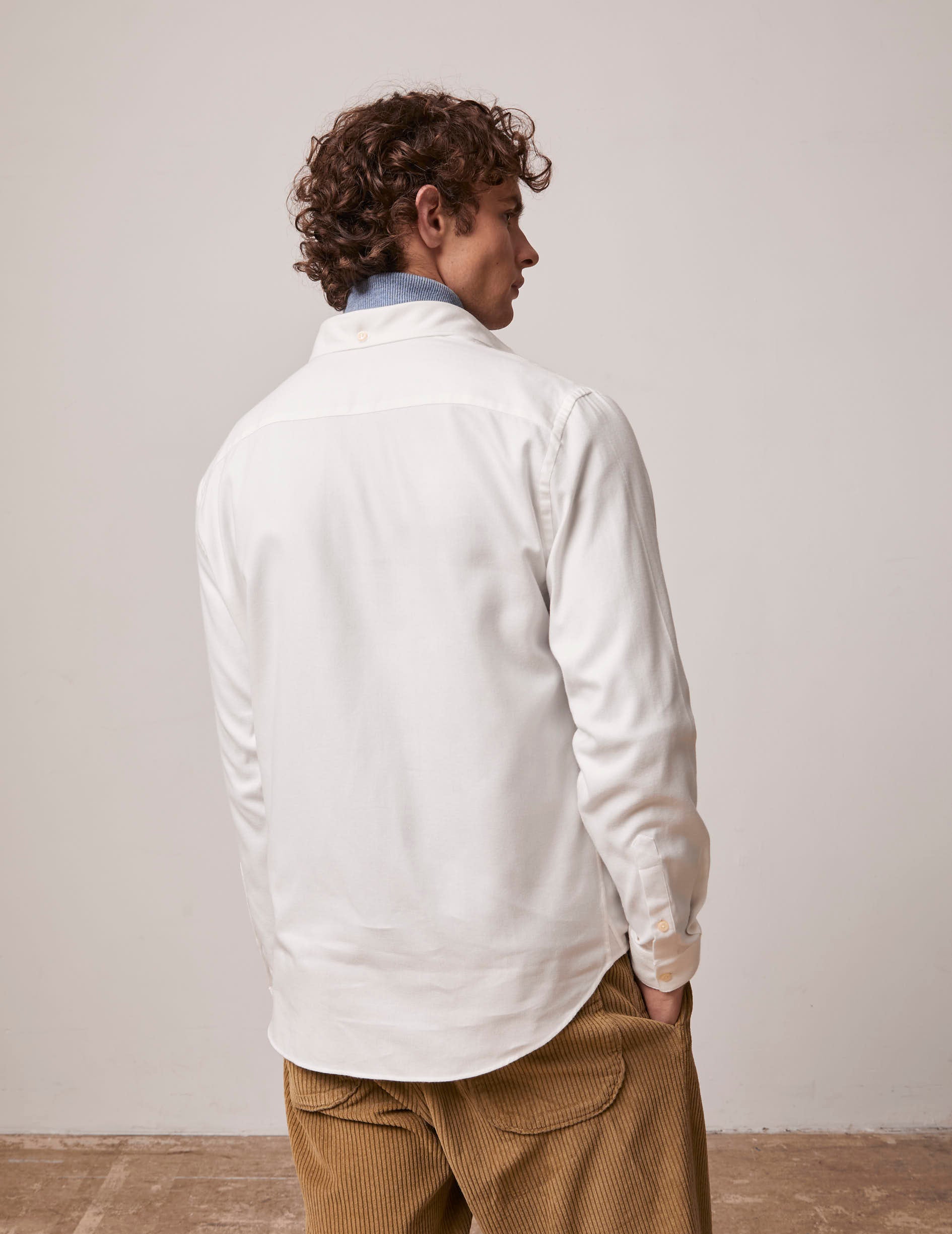 Aristote ecru shirt - Flannel - Italian Collar