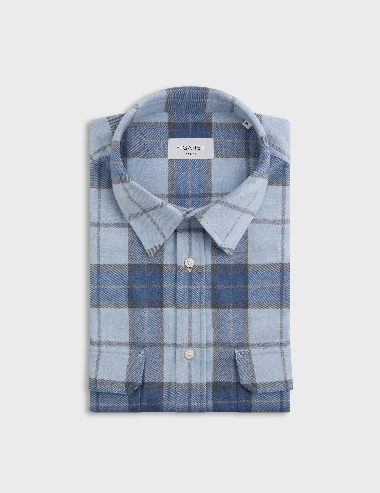 Florian blue checked shirt - Flannel - French Collar#5