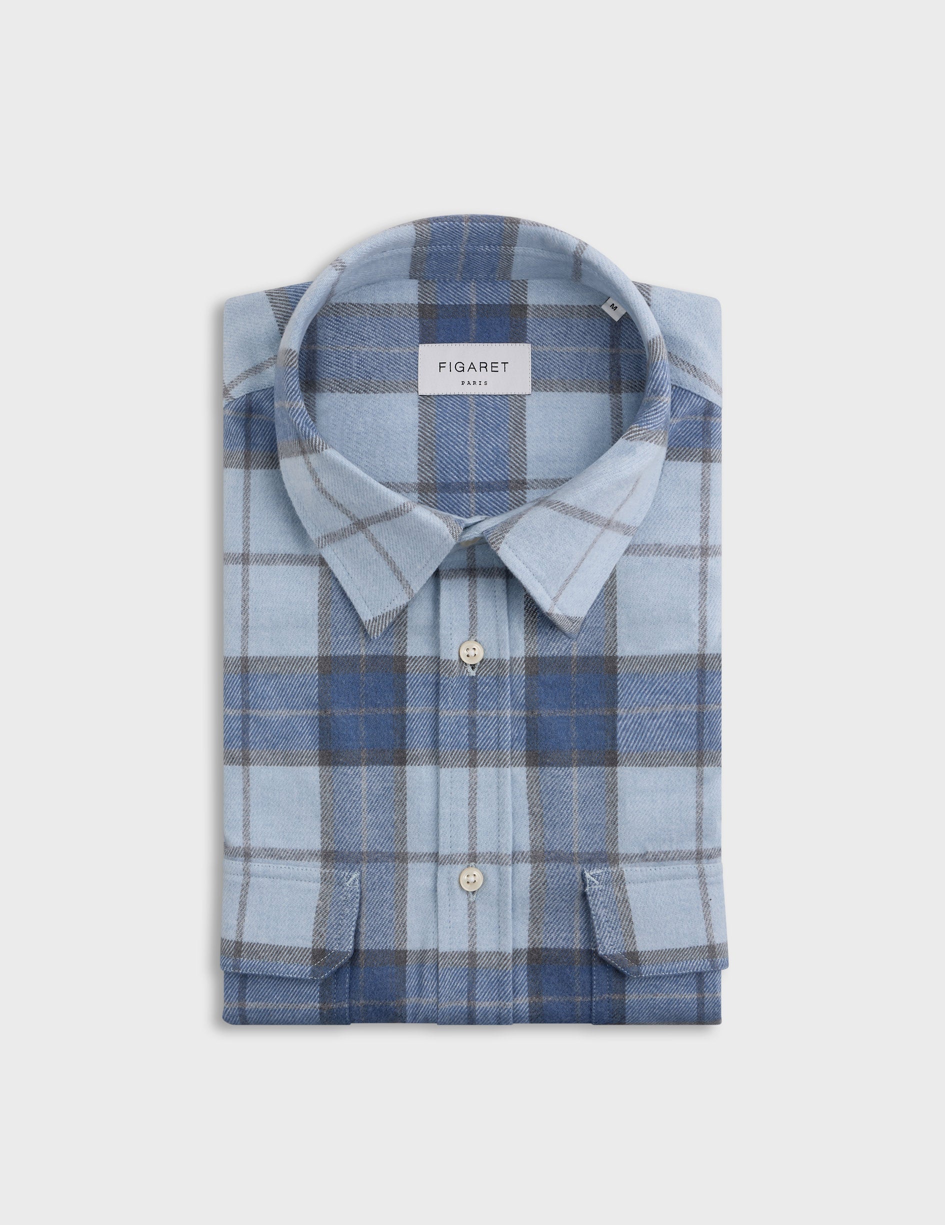 Florian blue checked shirt - Flannel - French Collar