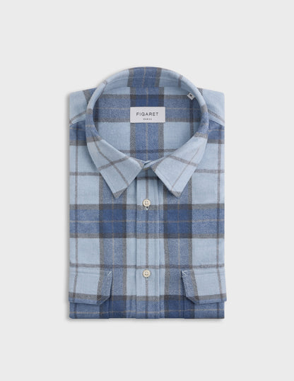 Florian blue checked shirt