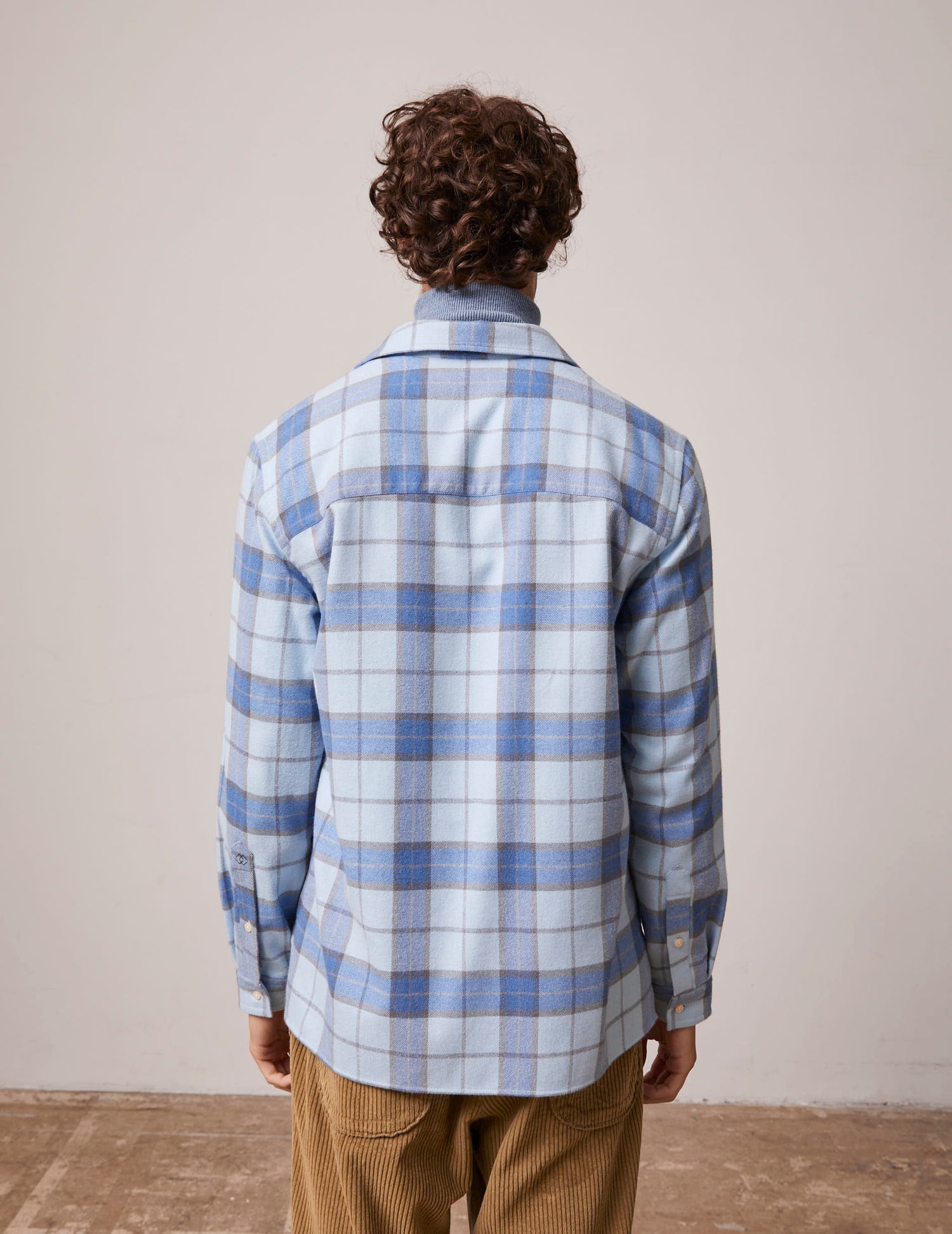 Florian blue checked shirt - Flannel - French Collar#4