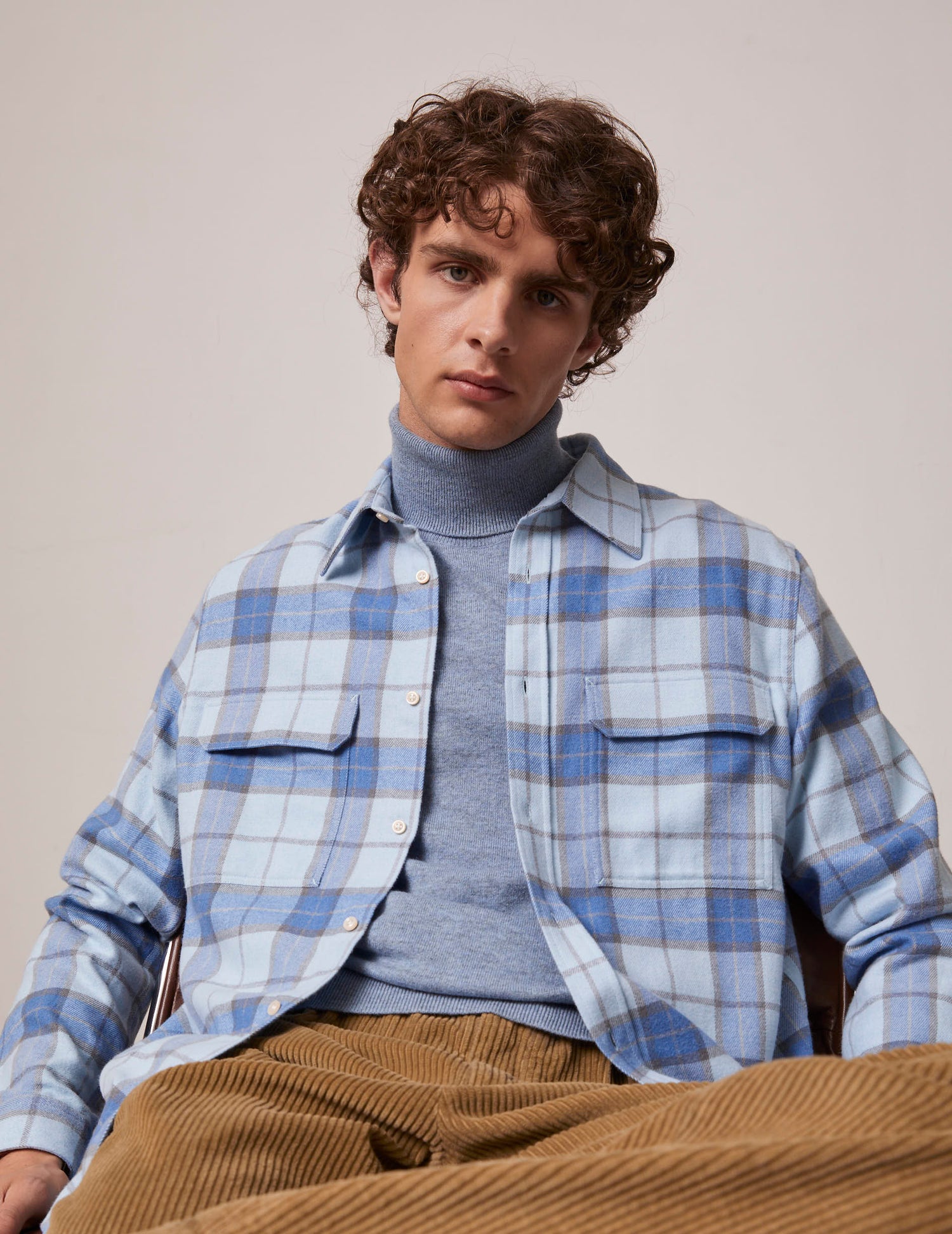 Florian blue checked shirt