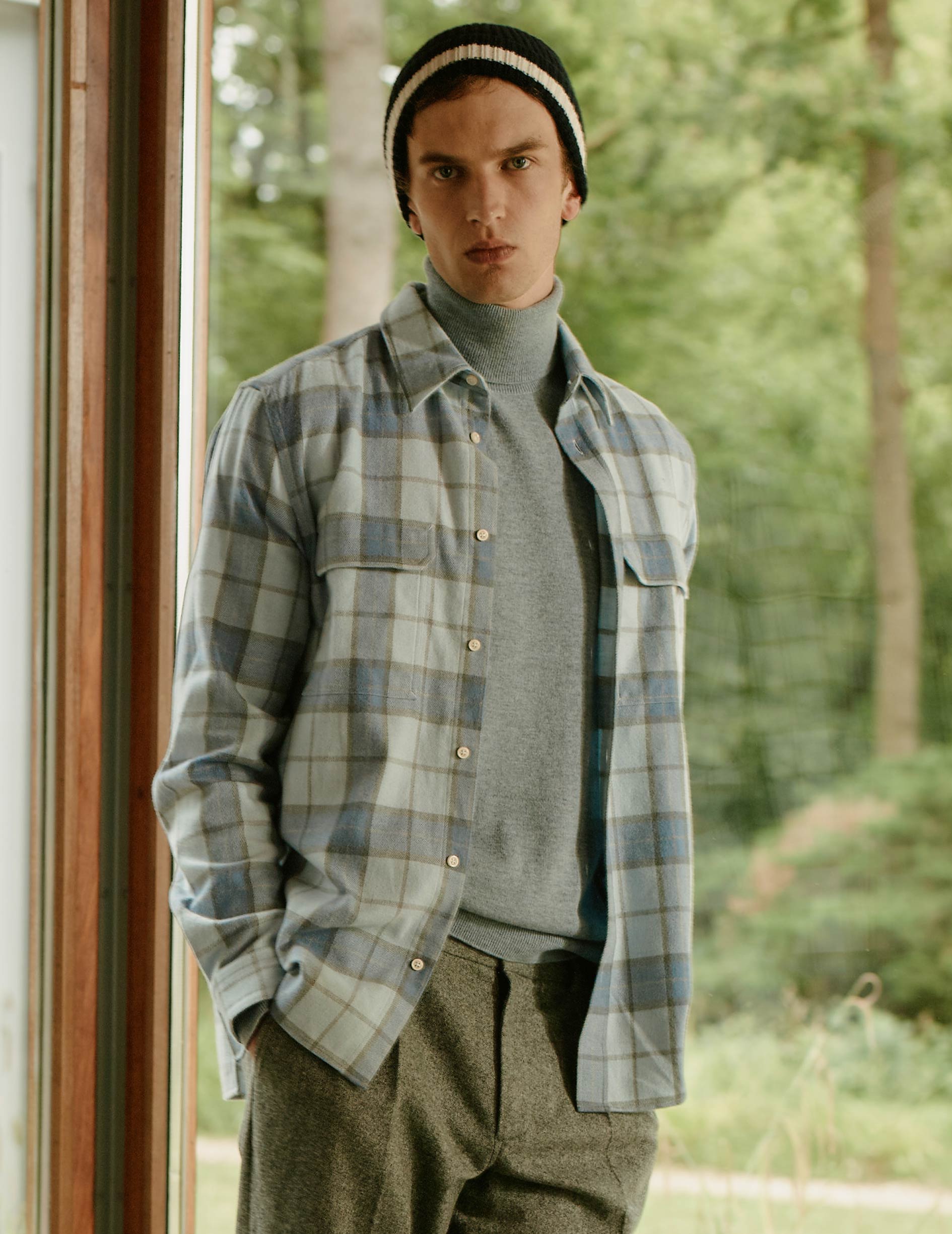 Florian blue checked shirt