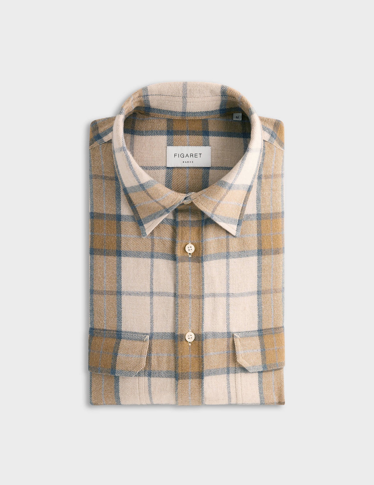 Florian beige checked shirt - Flannel - French Collar#5