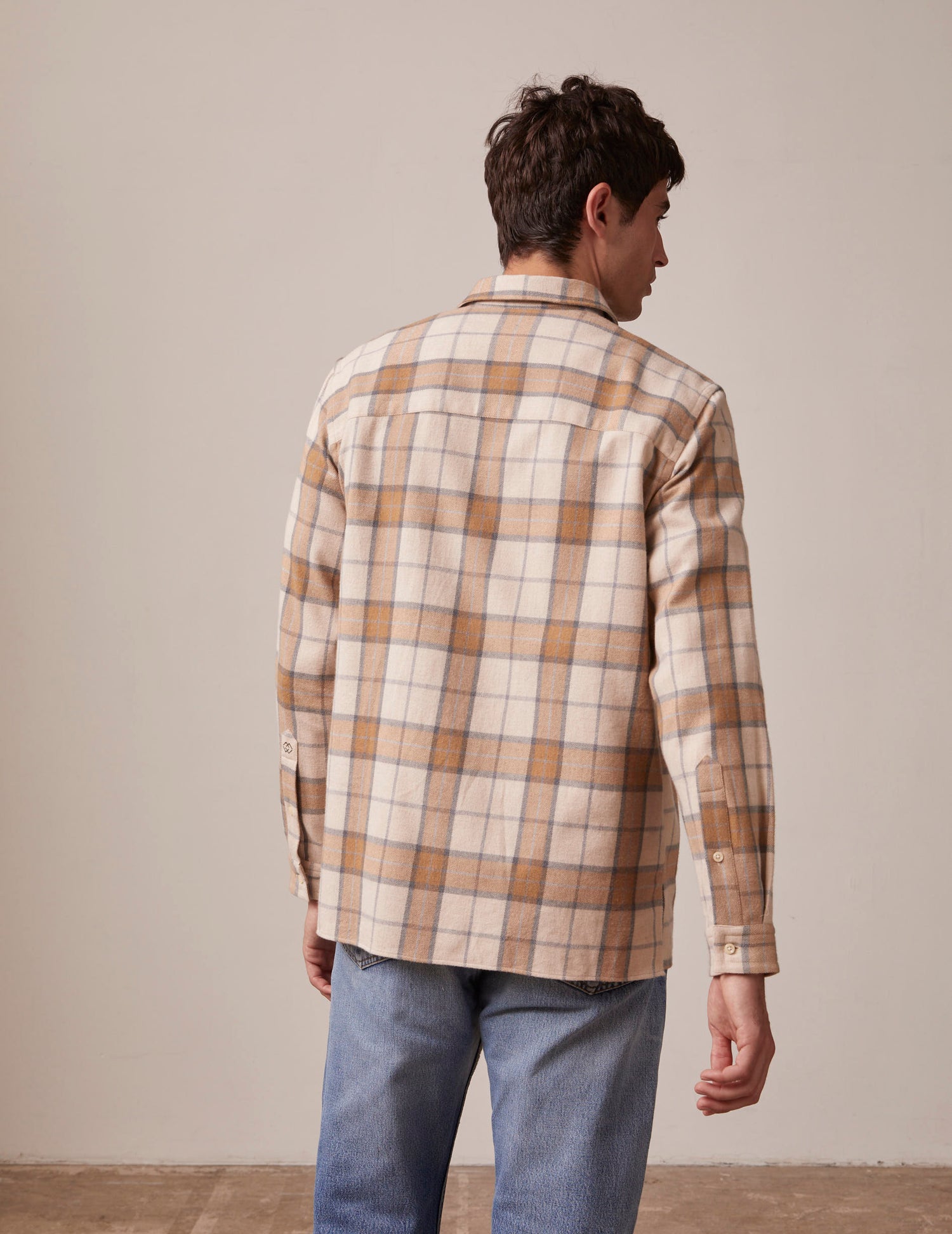 Florian beige checked shirt - Flannel - French Collar#4