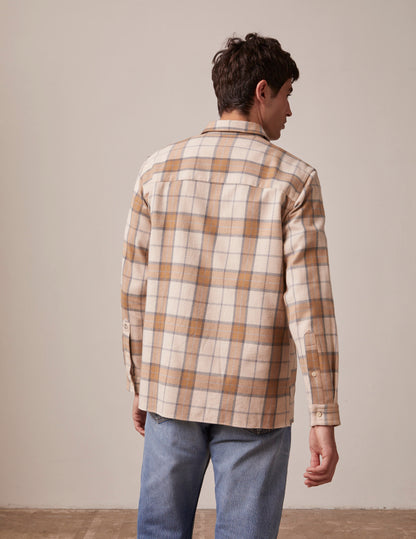 Florian beige checked shirt