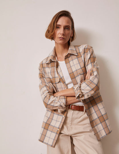 Florian beige checked shirt