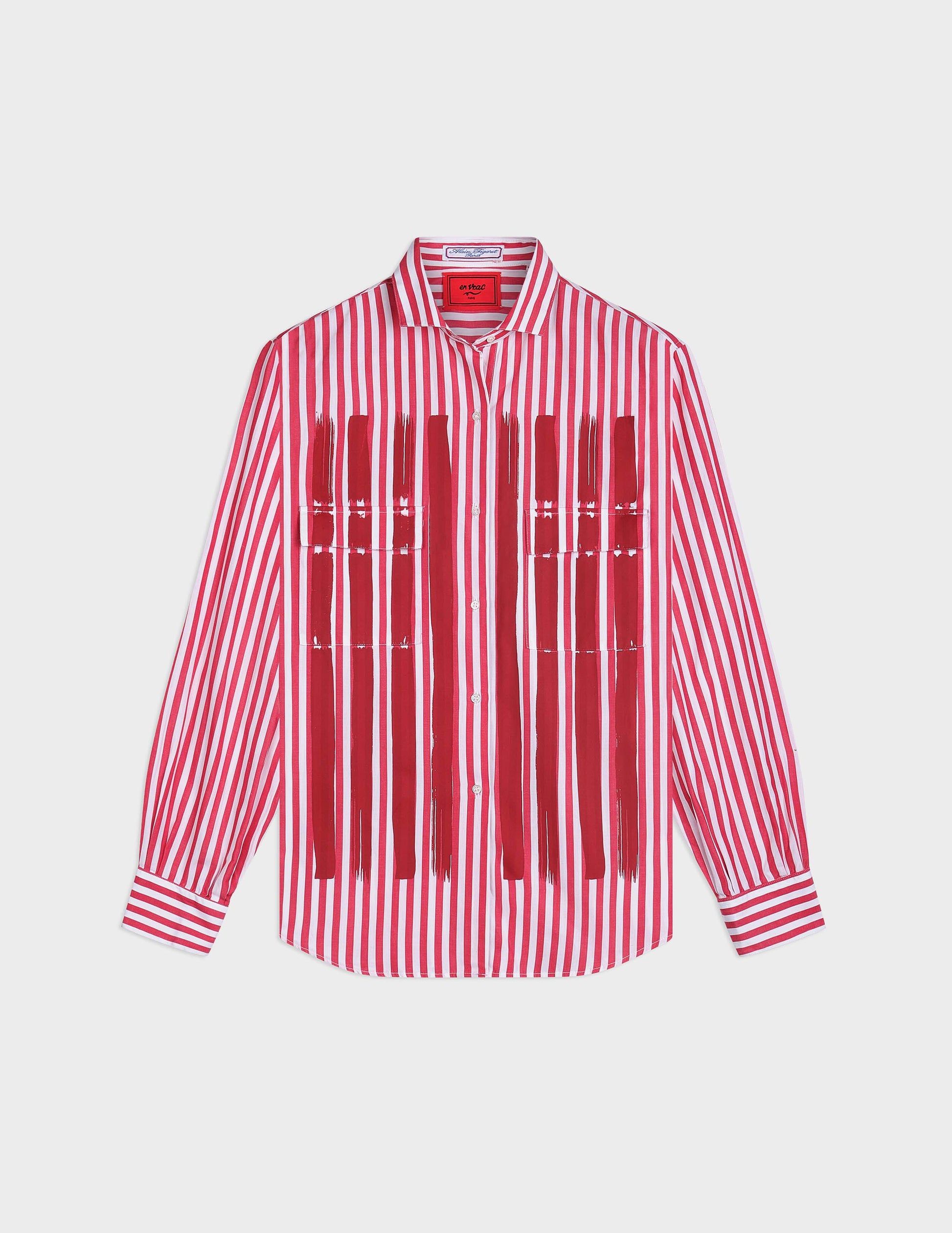 Red paintbruch stripes shirt - Figaret x En Vrac