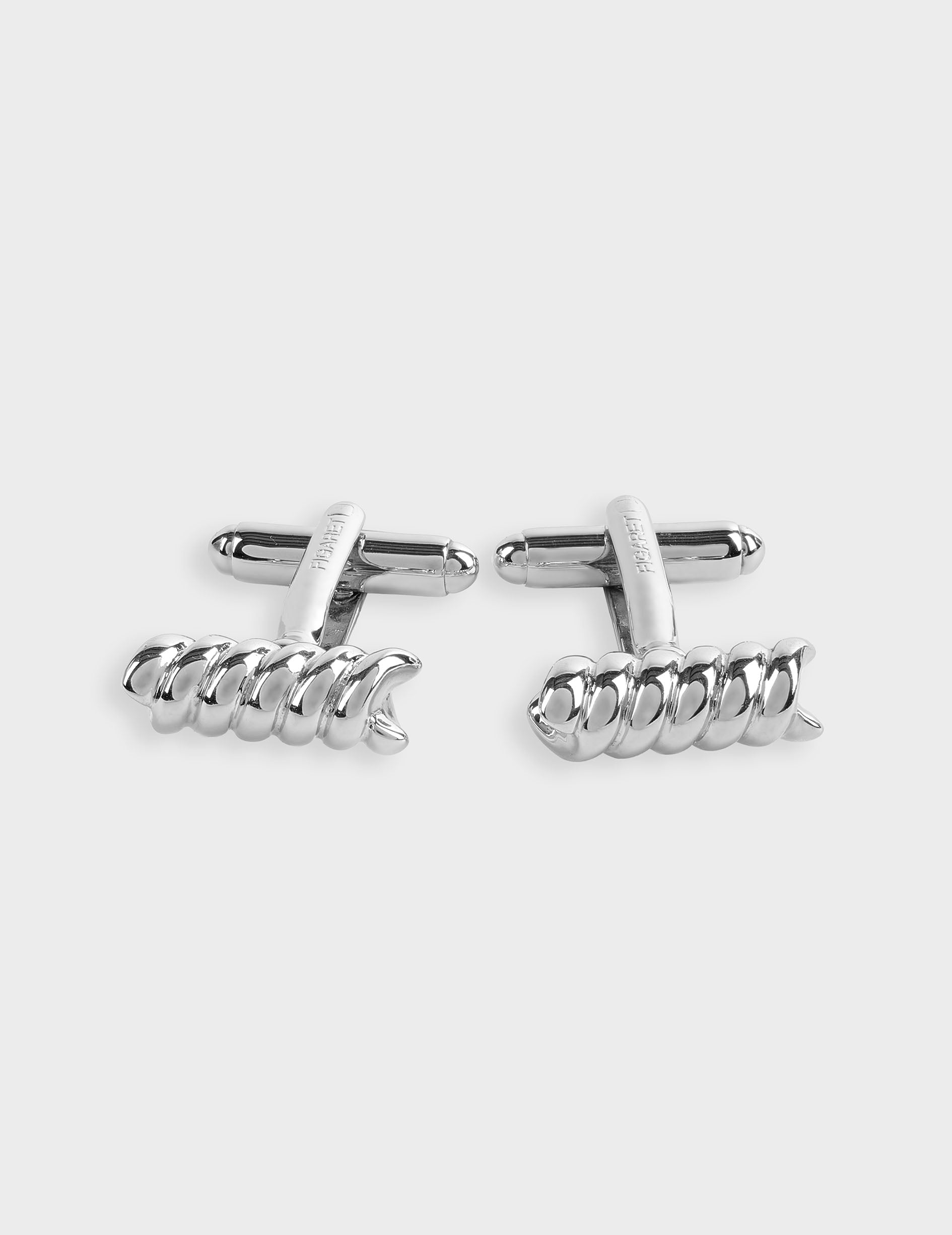 Twisted silver cable cufflinks