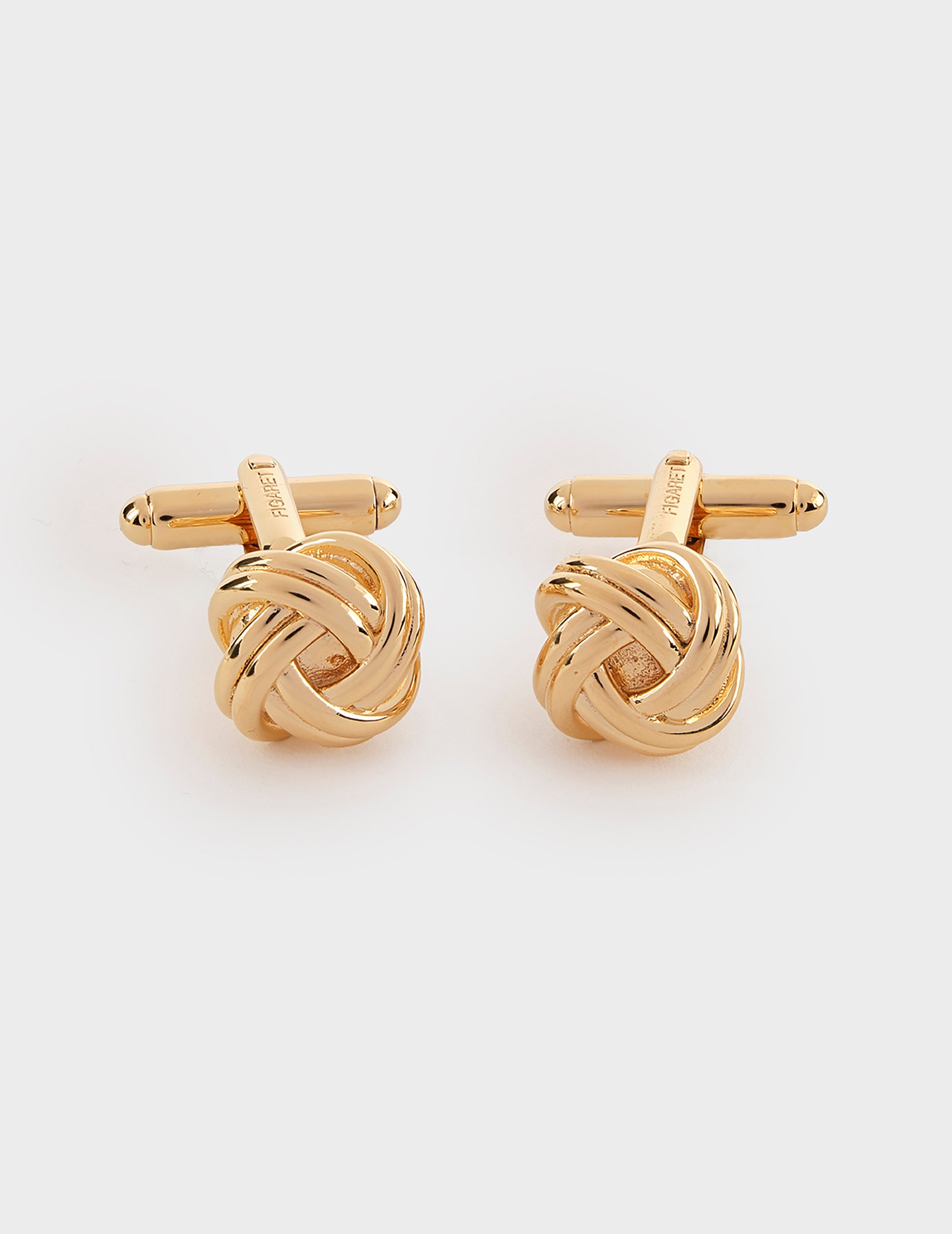 Gold double knot cufflinks