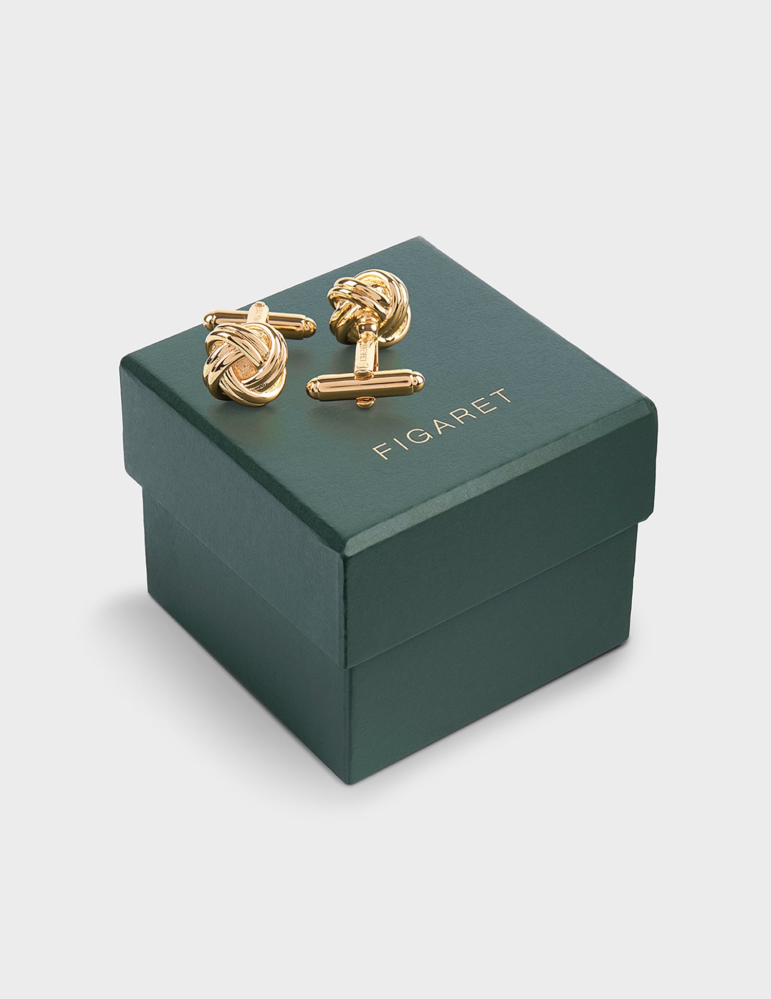 Gold double knot cufflinks