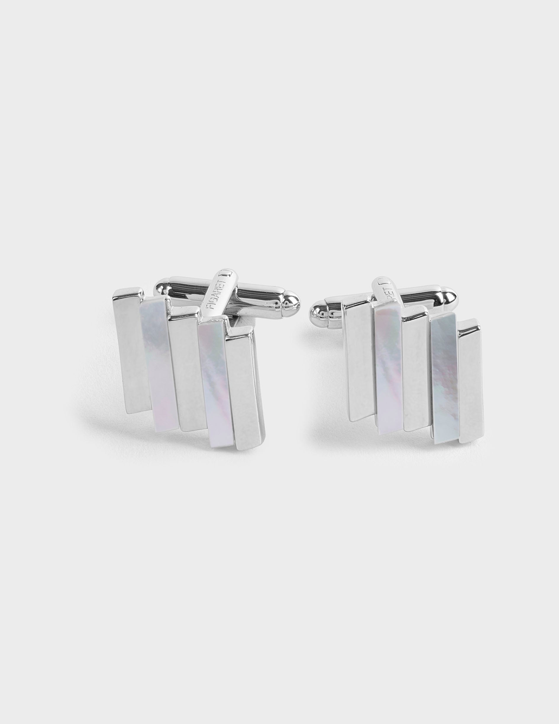 Silver and mother-of-pearl cufflinks