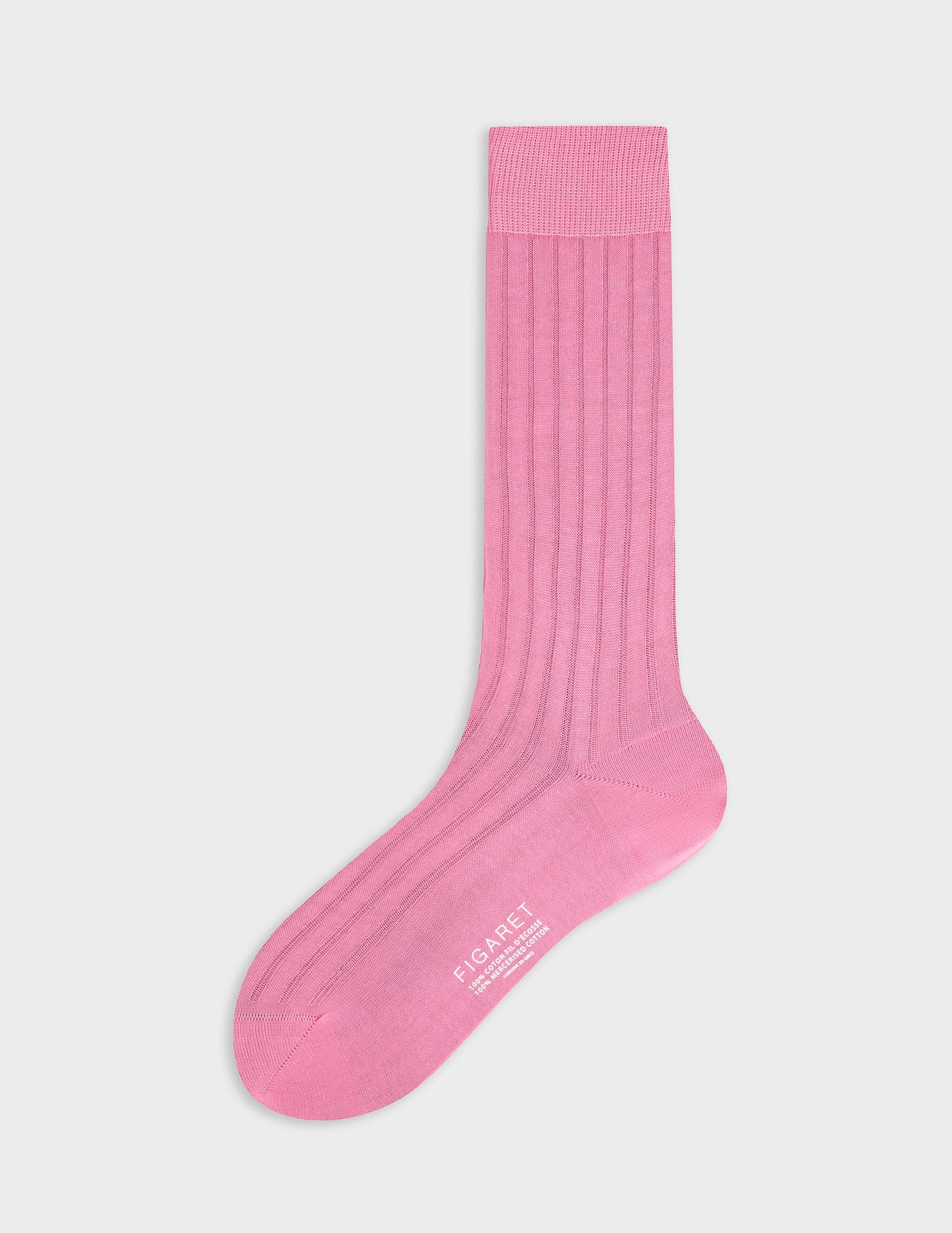 Pink double Scottish thread ribbed socks