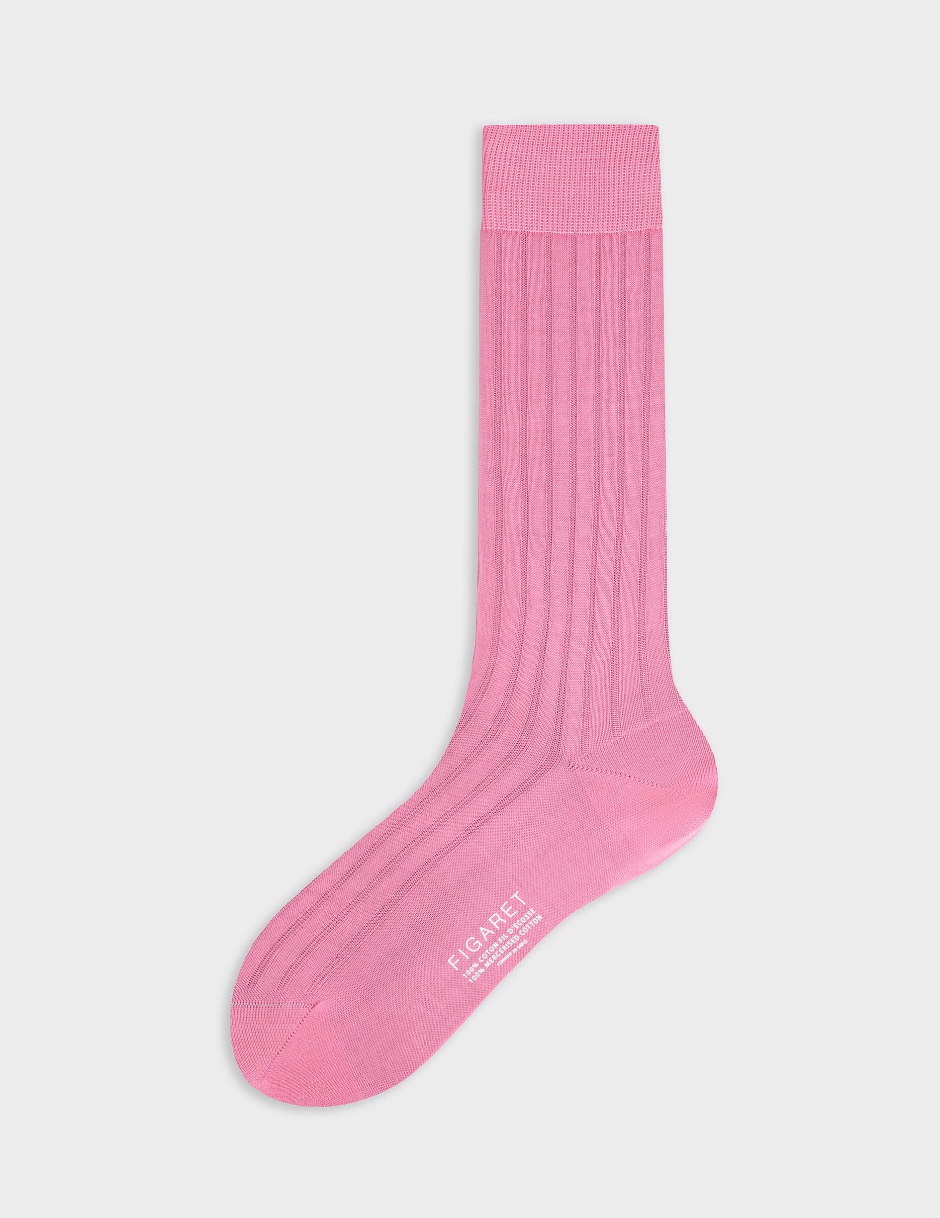 Pink double Scottish thread ribbed socks