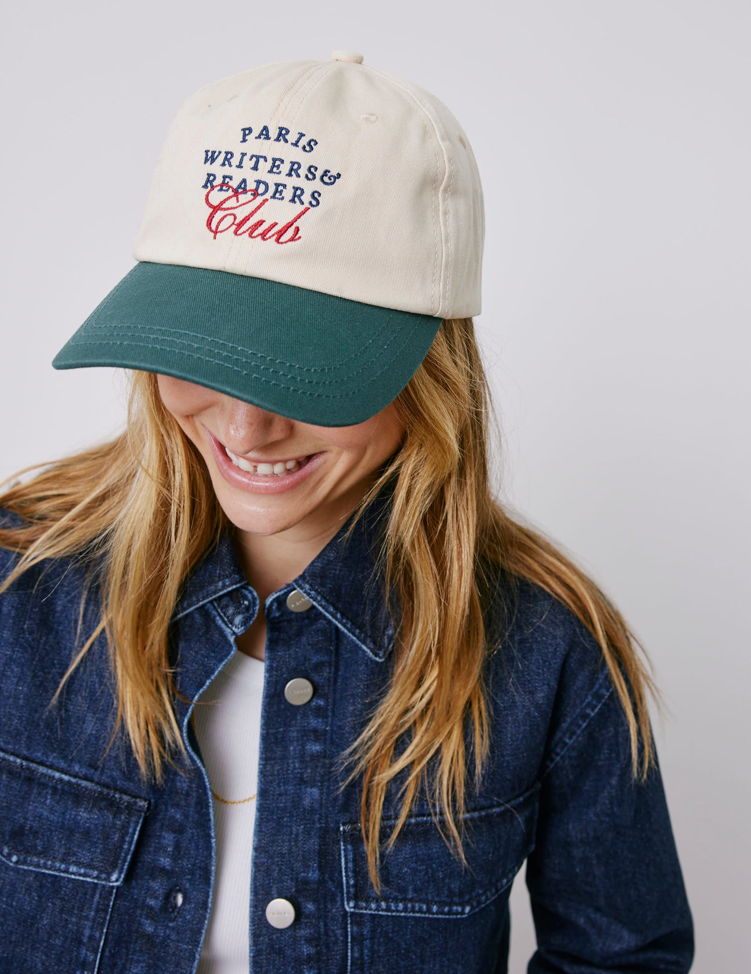 Messy Nessy embroidered ecru cap