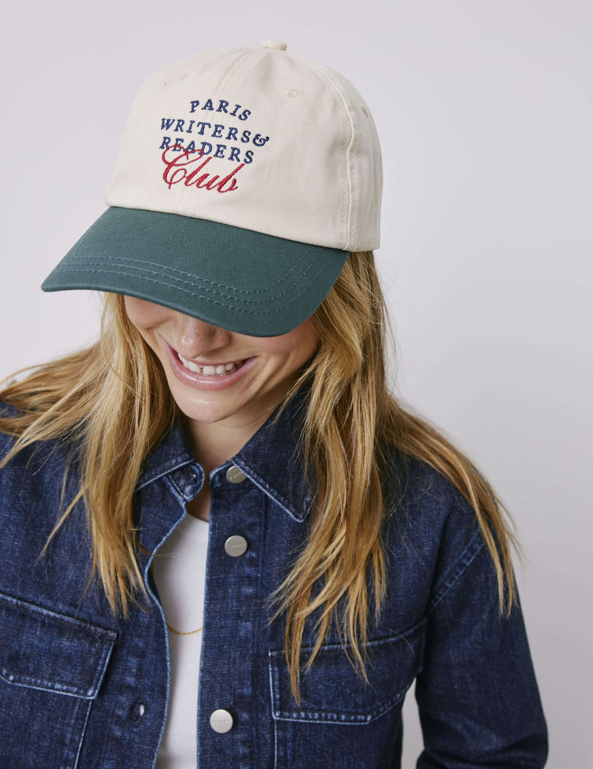 Messy Nessy embroidered ecru cap
