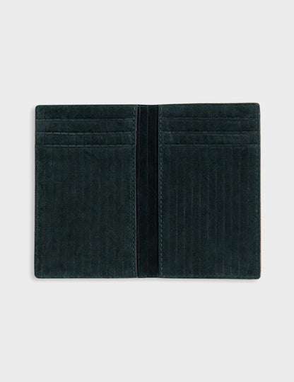 Black leather and suede Flap cardholder