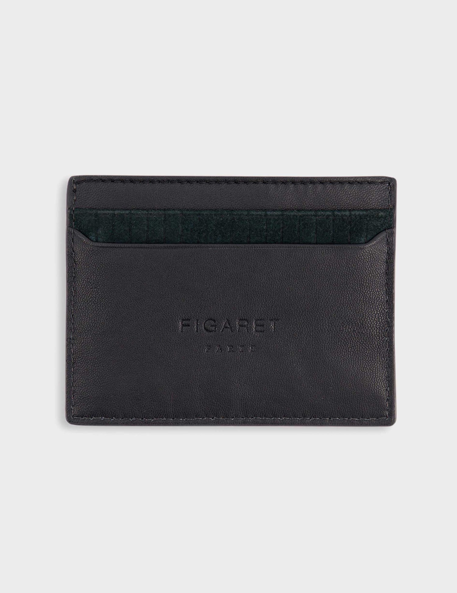 Black leather card holder