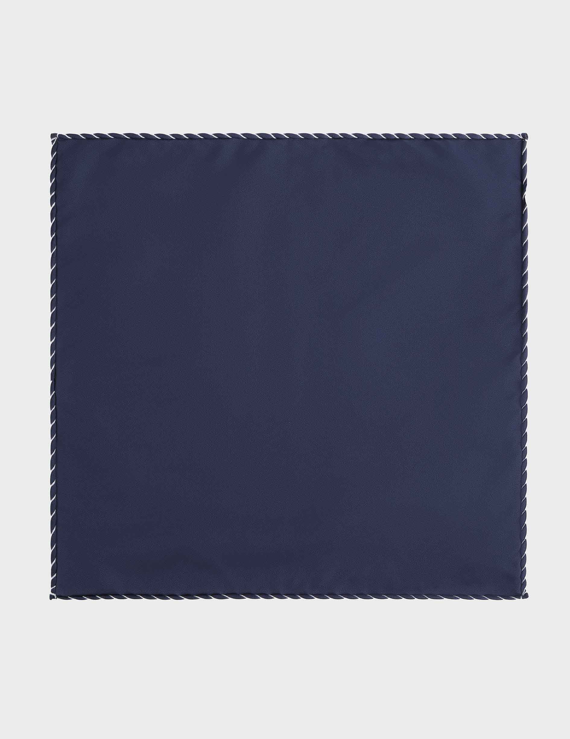 Pocket square in navy blue silk twill