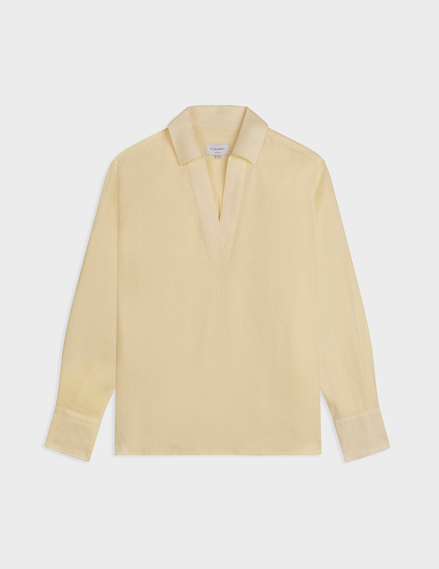 Blouse Harmelle en lin jaune - Lin - Col V#4