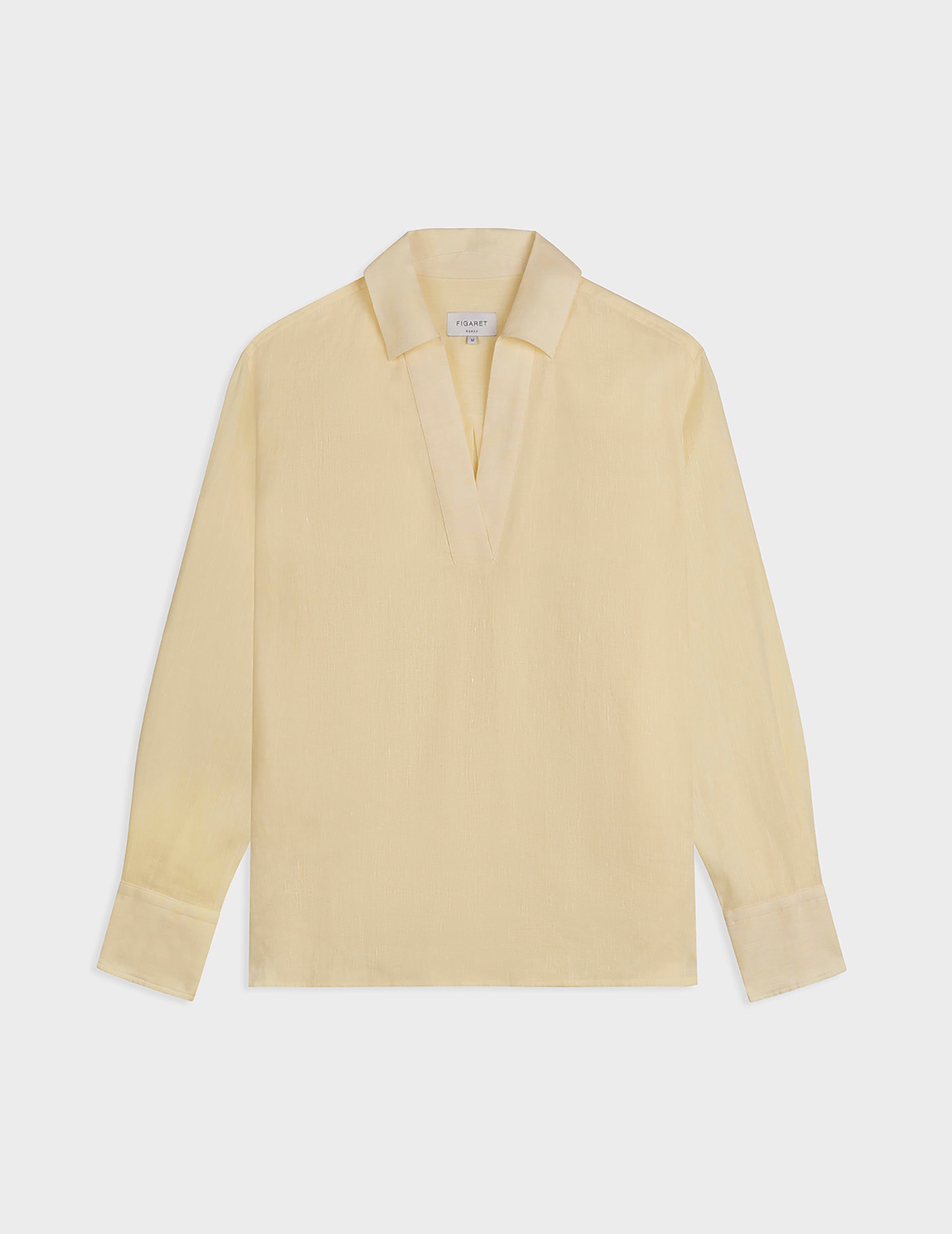 Blouse Harmelle en lin jaune - Lin - Col V