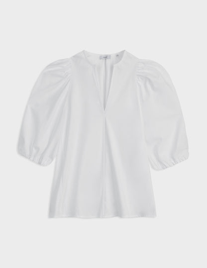 Short sleeve white Juliette blouse