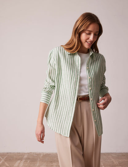 Green striped linen Ambre shirt