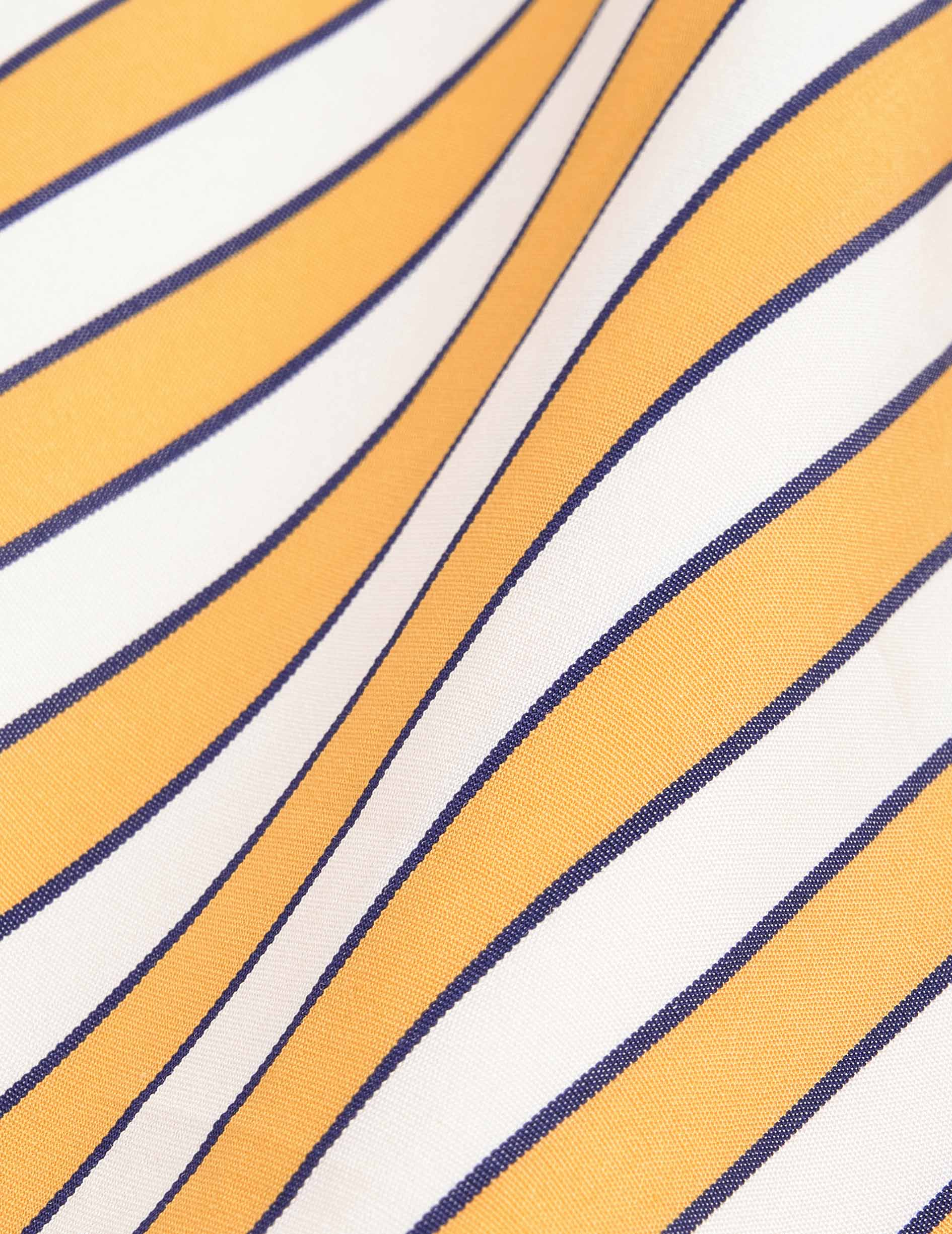 Yellow striped Charlotte shirt - Popeline - Chemise Collar