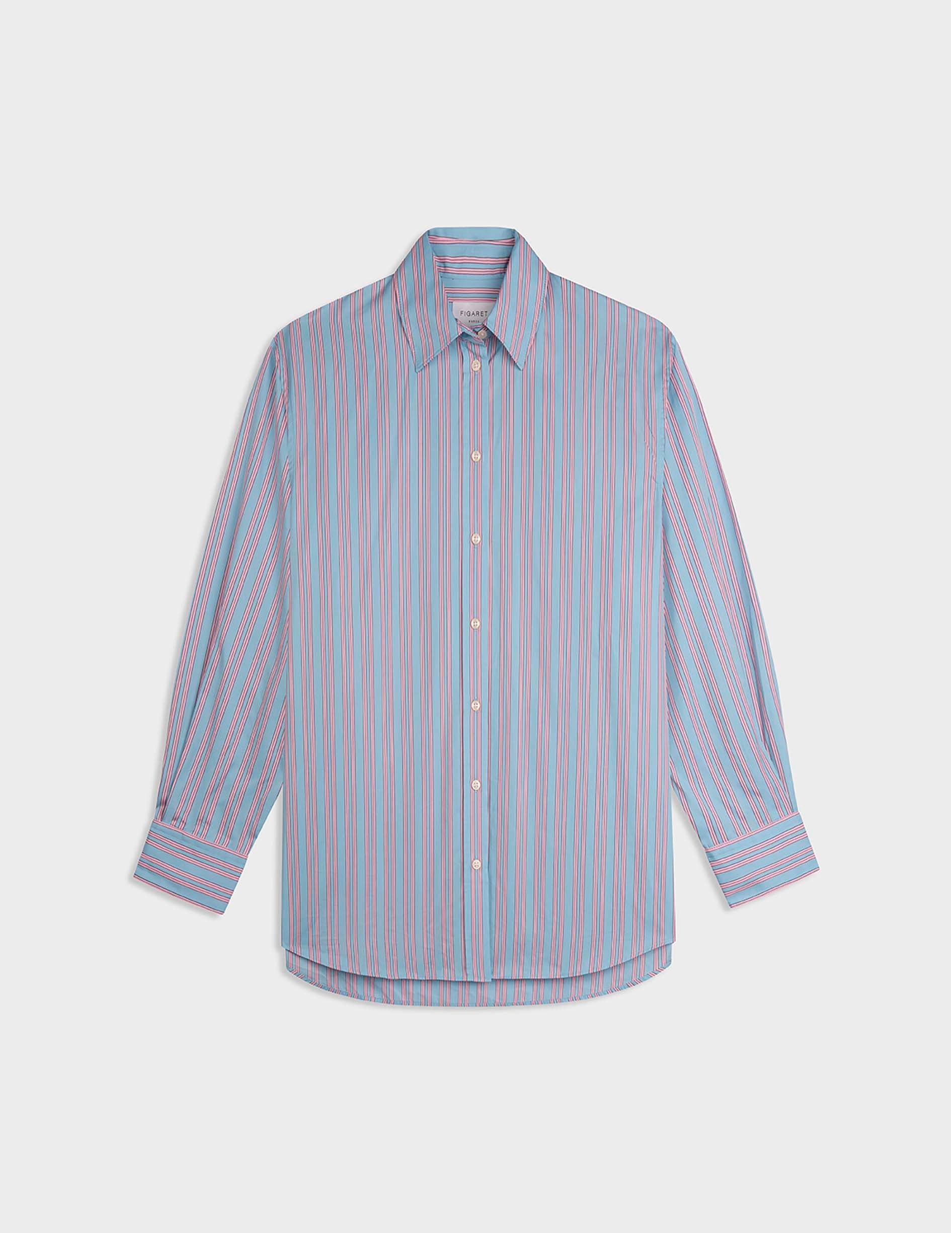 Oversized blue striped Delina shirt